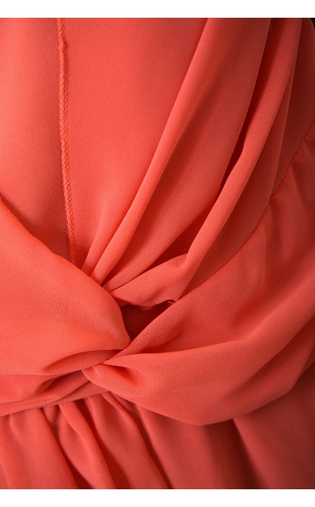 Slow It Down Chiffon Playsuit In Peach