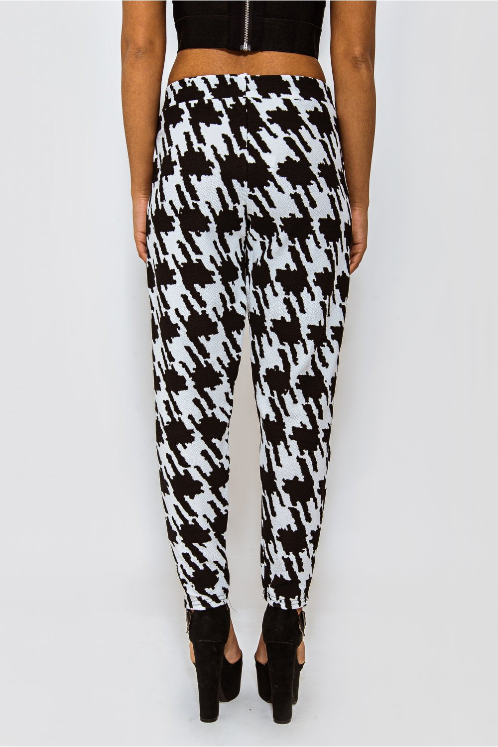 Maise Black Check Monochrome Trousers