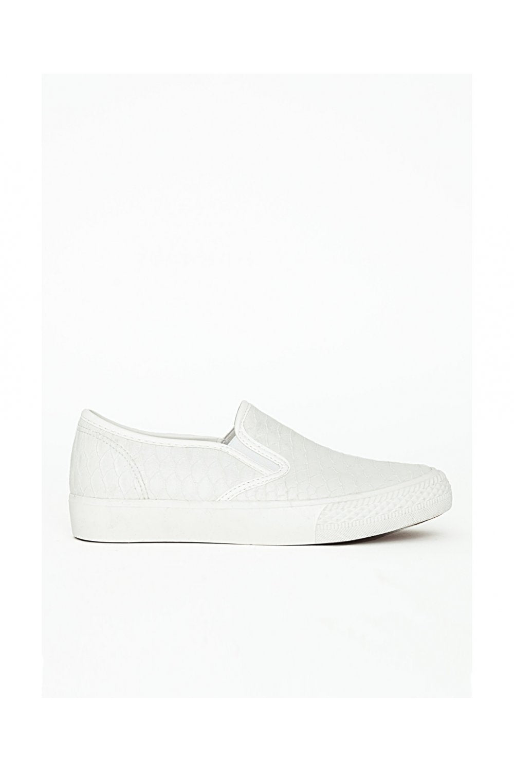White Croc Skater Pumps