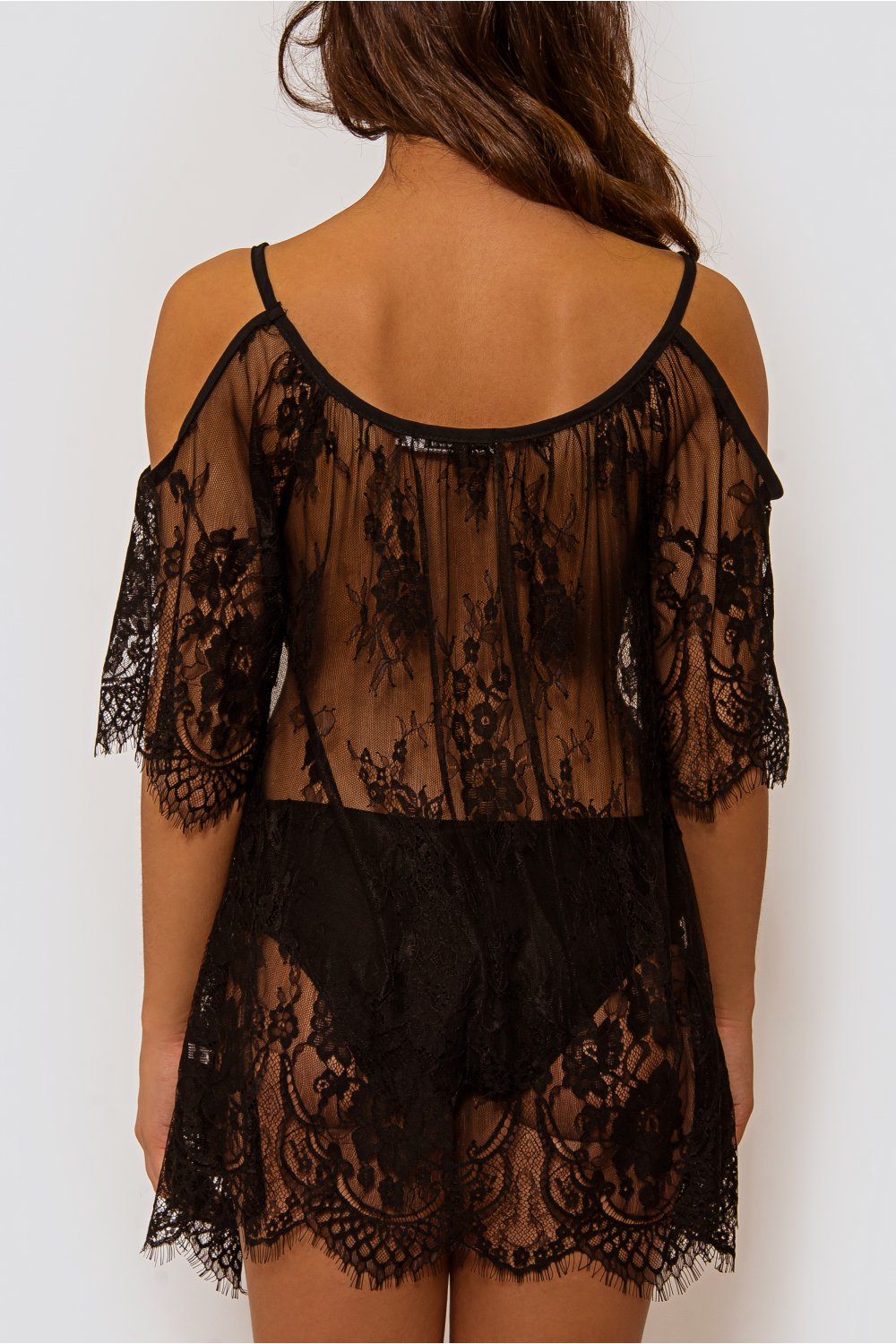 Lola Black Lace Cover Up