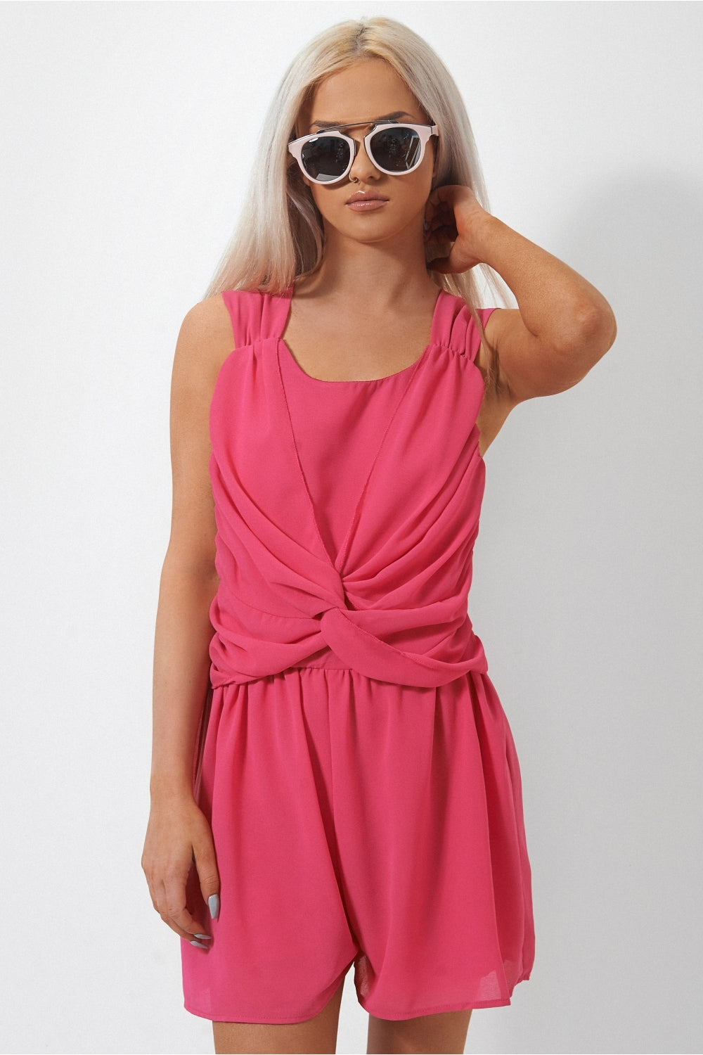 Emilia Pink Chiffon Playsuit