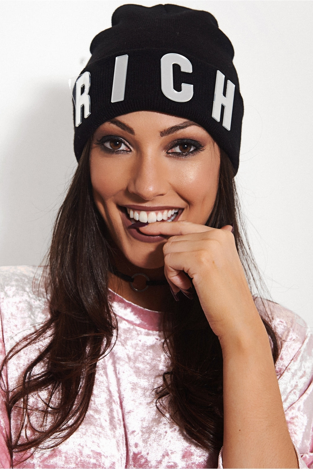Rich Slogan Beanie Hat
