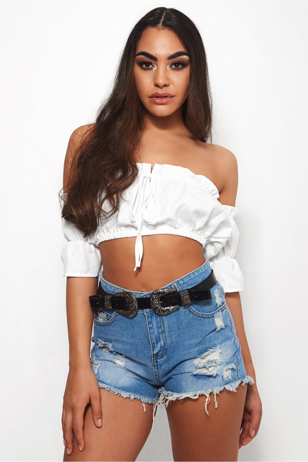 Biba White Bardot Top