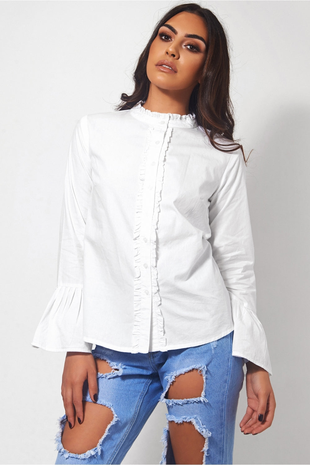 Coco White Ruffle Shirt