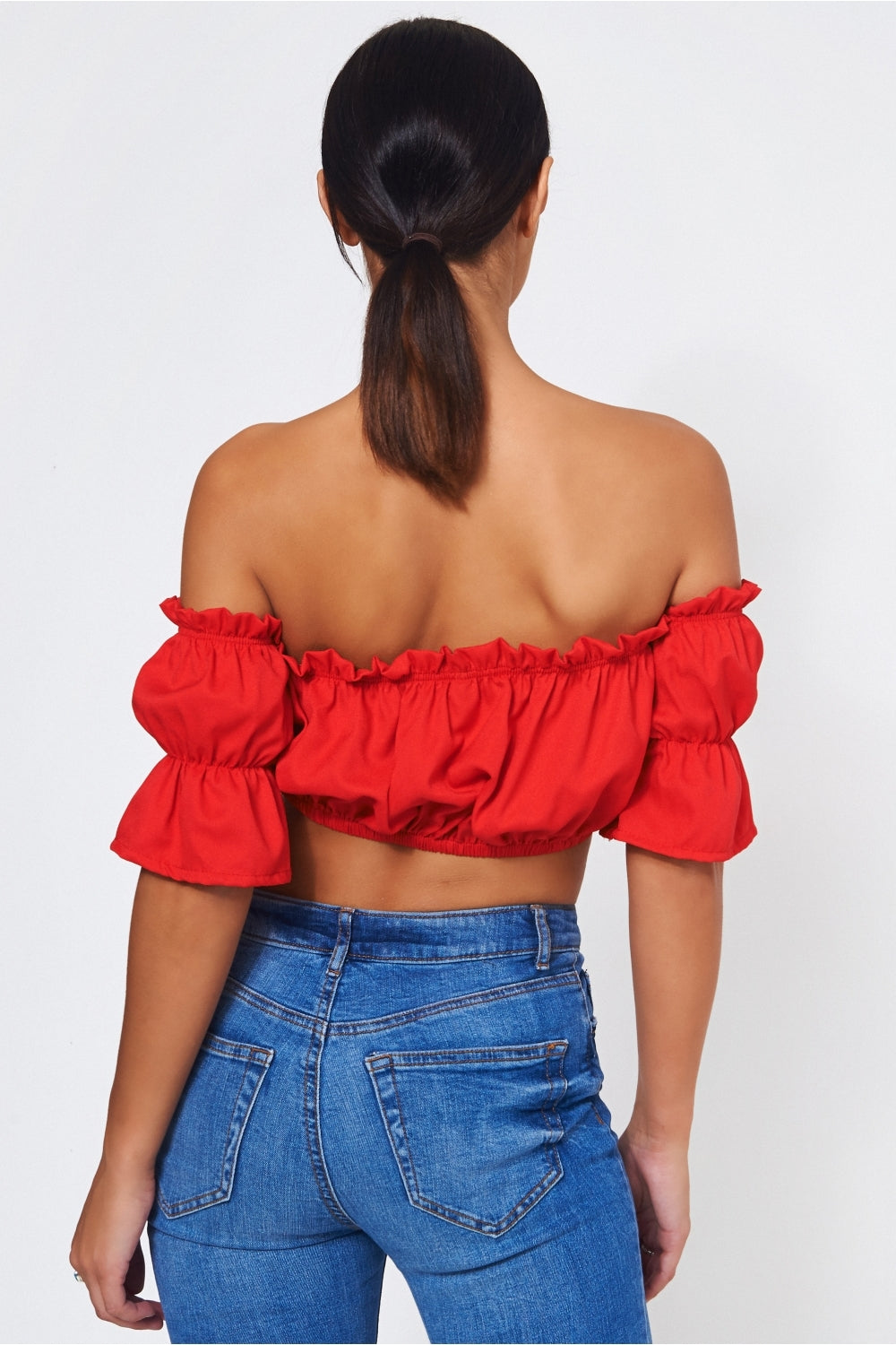 Biba Red Bardot Top