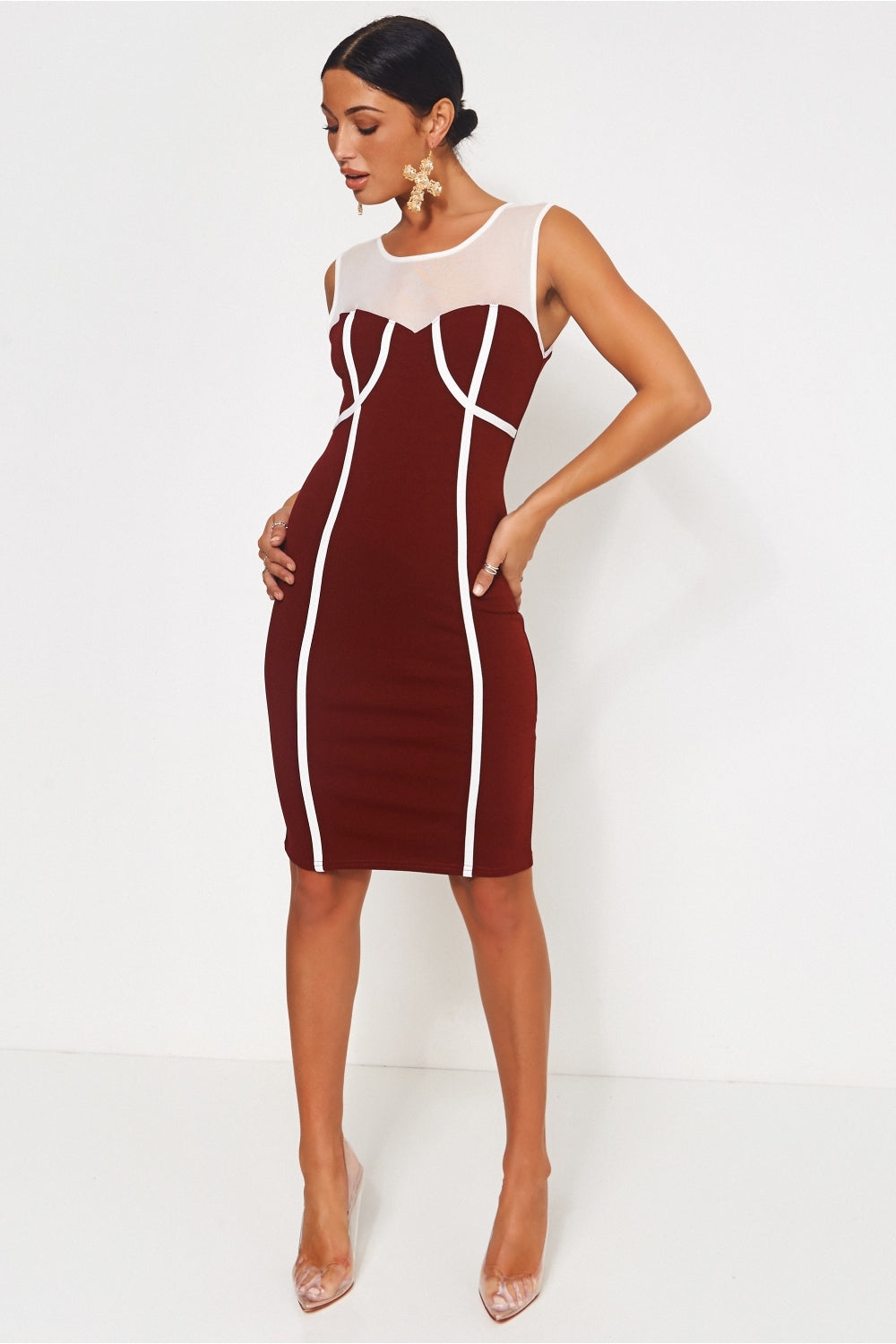 Molly Burgundy Mesh Bodycon Dress The Fashion Bible Molly Burgundy Mesh Bodycon Dress The Fashion Bible
