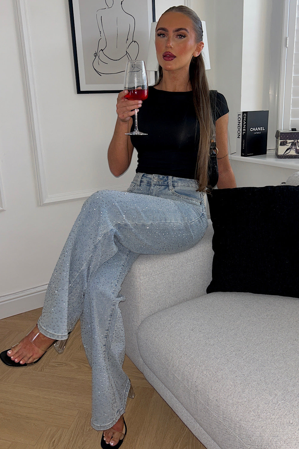 Rea Blue Denim Diamante Jeans