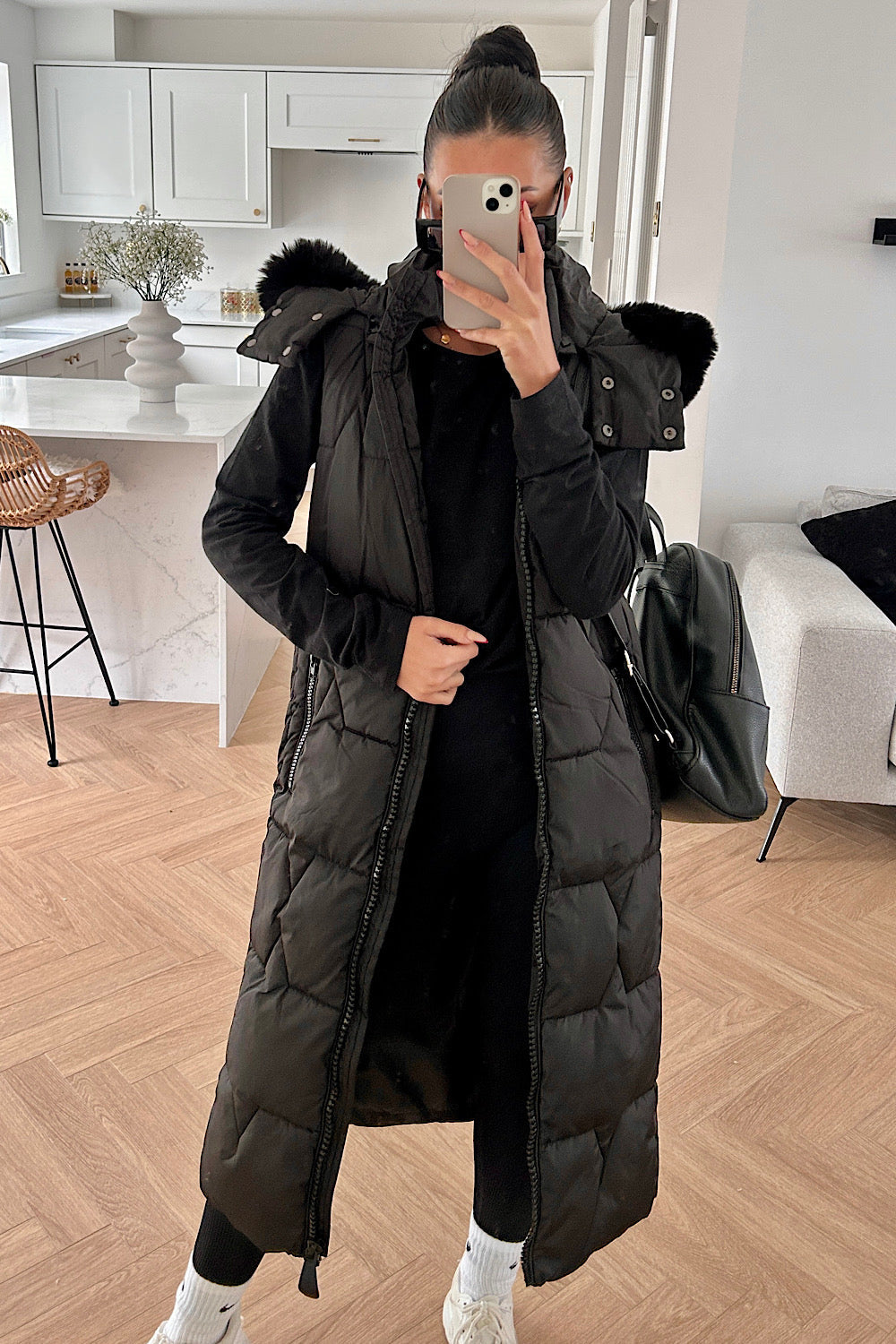 Ruby Black Padded Faux Fur Hooded Gilet – The Fashion Bible