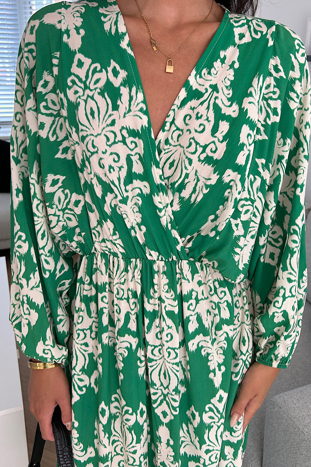 Dani Green & White Maxi Dress