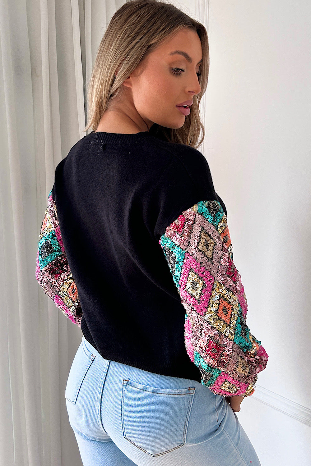 Amele Black Sequin Jumper