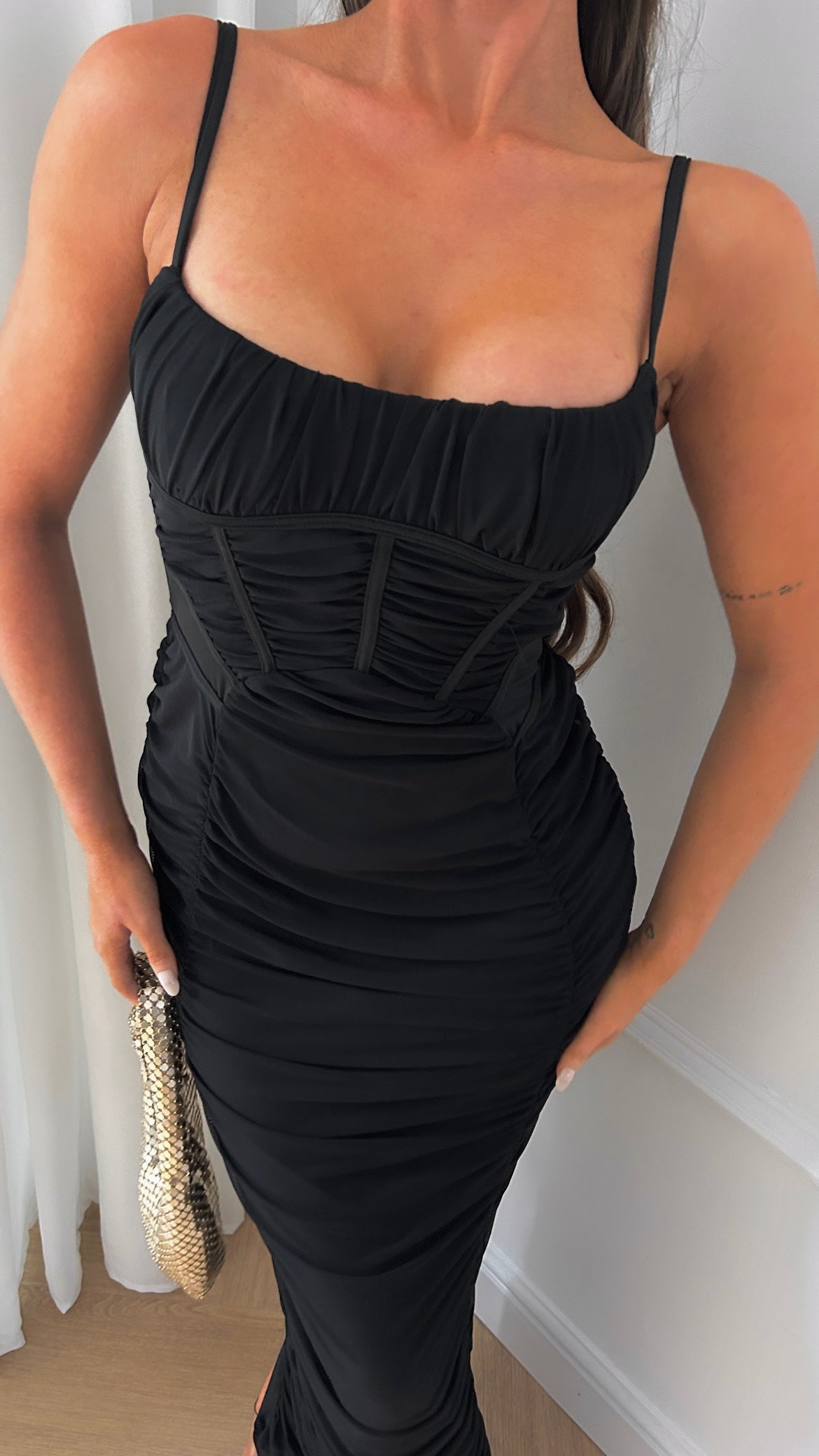 Faith Black Mesh Corset Maxi Dress The Fashion Bible Faith Black Mesh Corset Maxi Dress The Fashion Bible