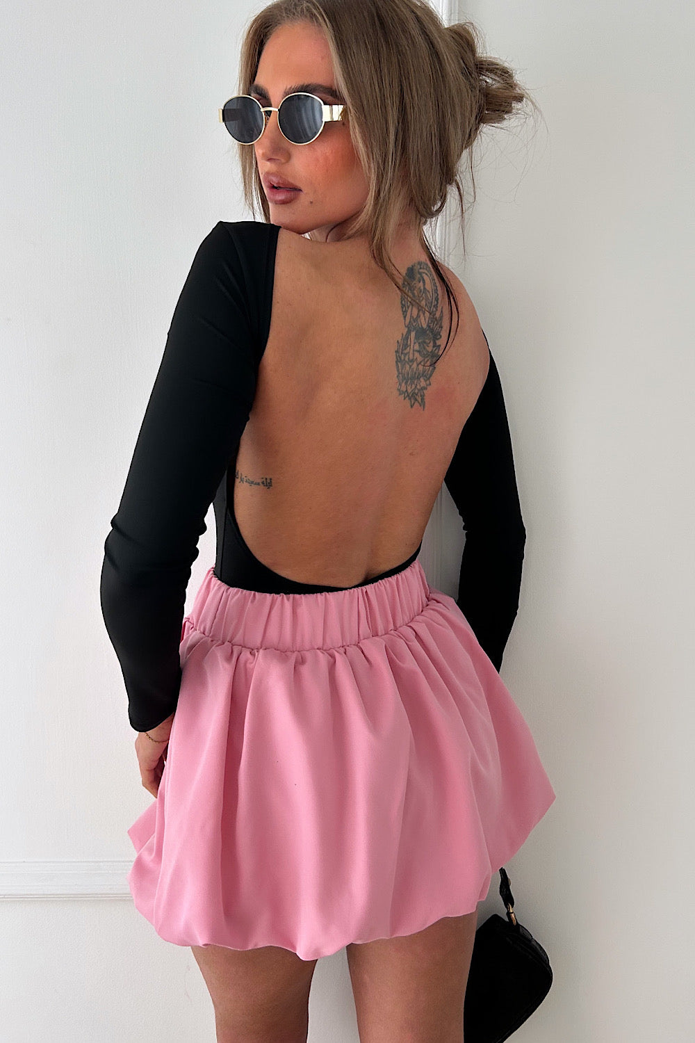 Becki Pink Puff Ball Skirt
