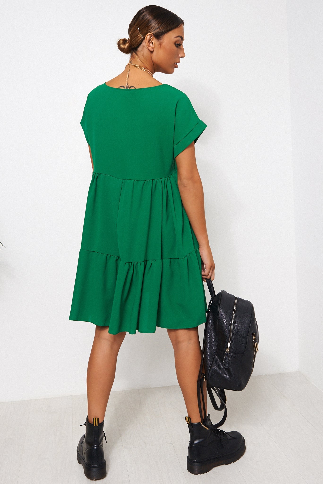 Samia Green Smock Dress