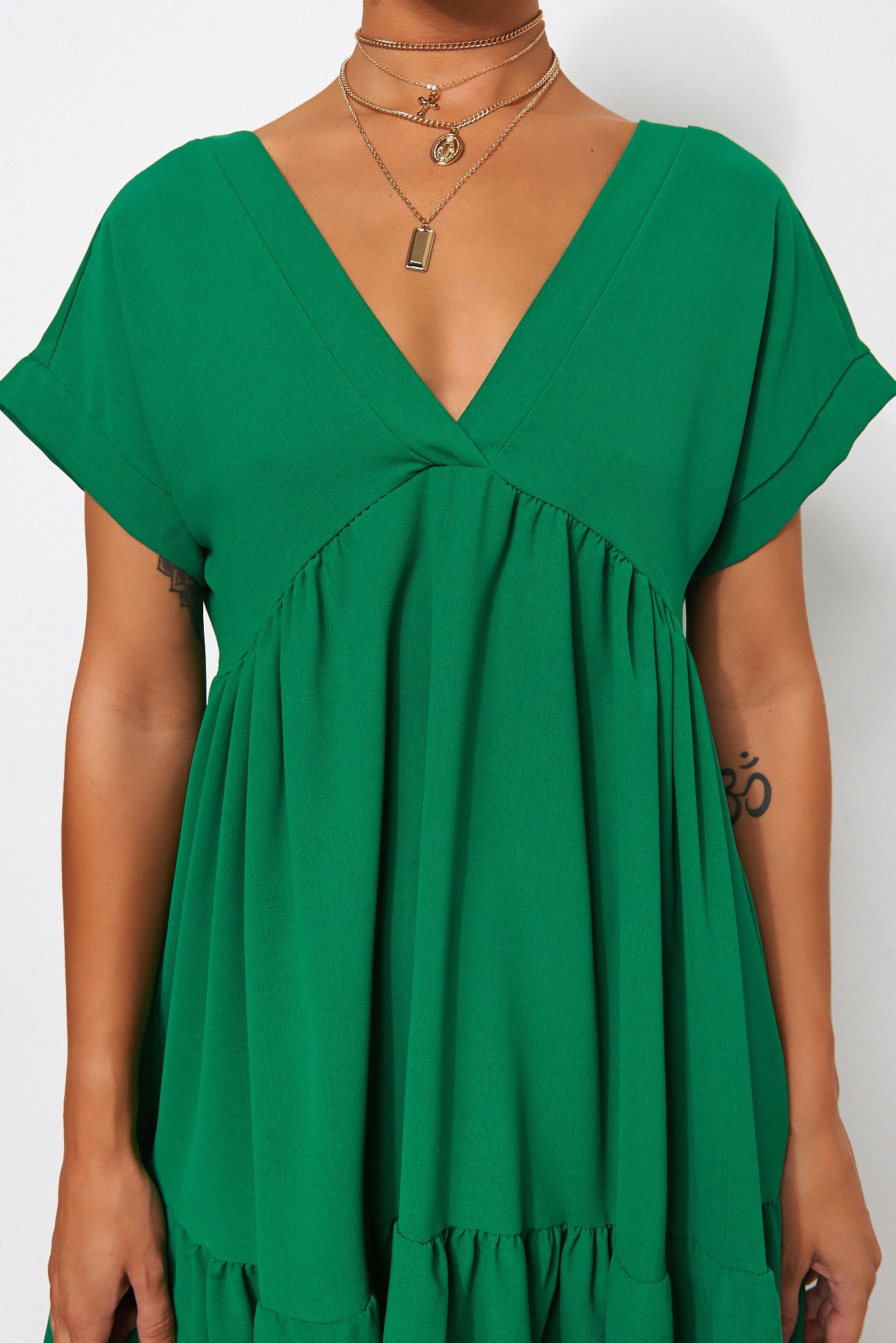 Samia Green Smock Dress