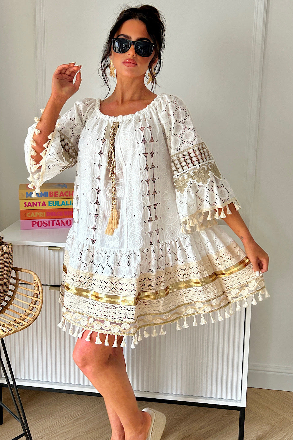 Hudson Gold Boho Crochet Tassel Dress The Fashion Bible Hudson Gold Boho Crochet Tassel Dress The Fashion Bible