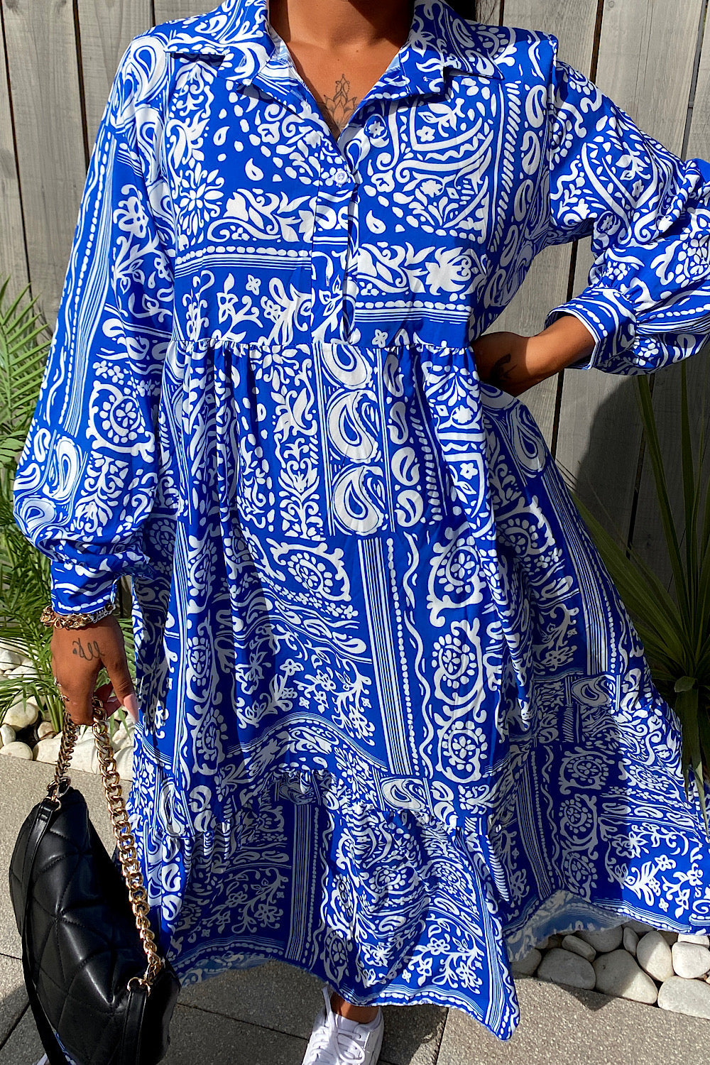 Blue Aztec Maxi Dress