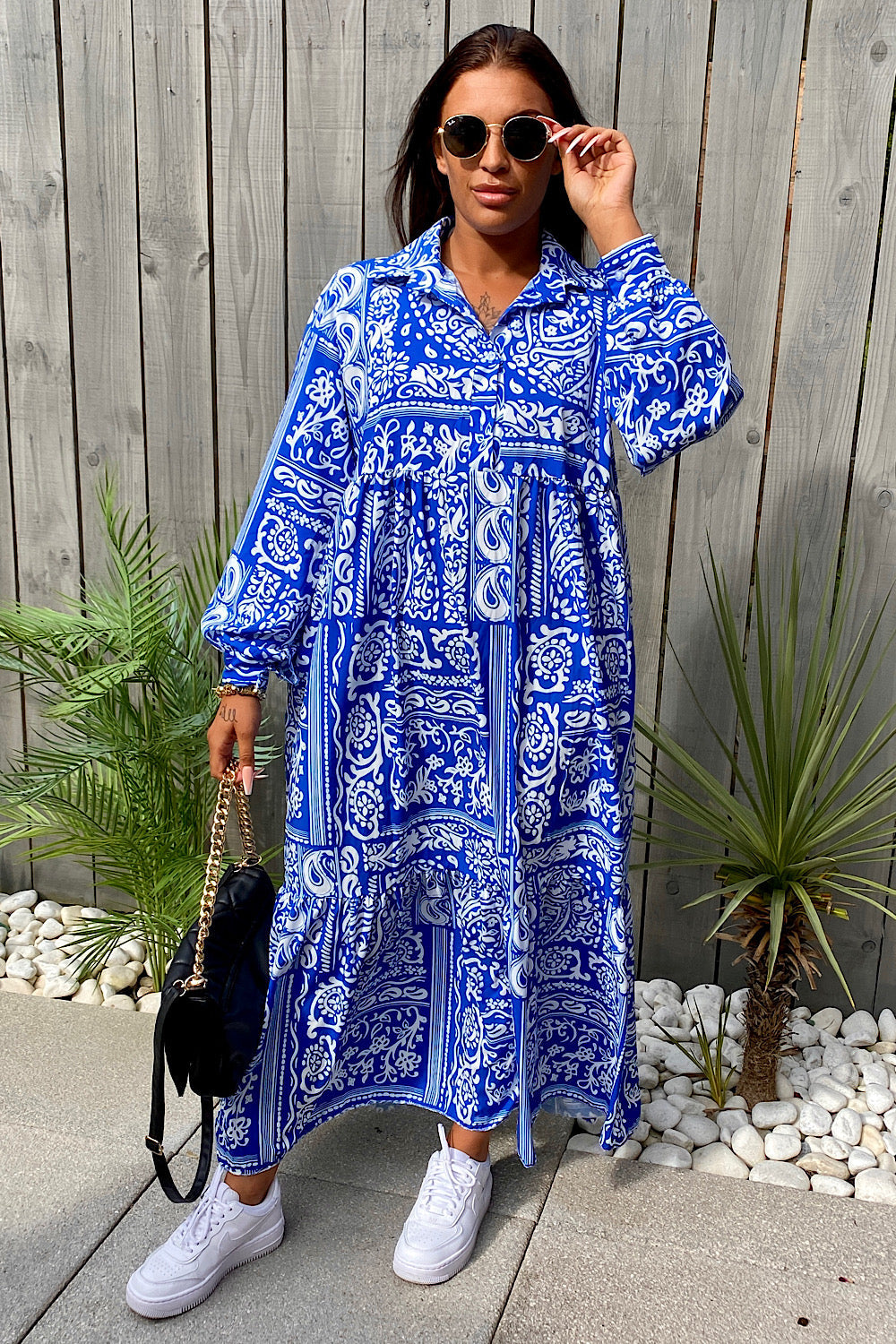 Blue Aztec Maxi Dress
