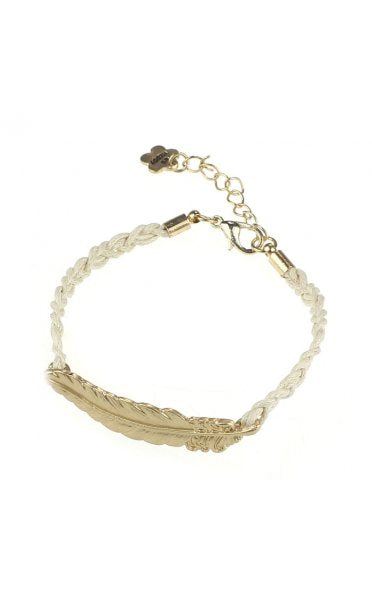 Gold Feather Rope Bracelet