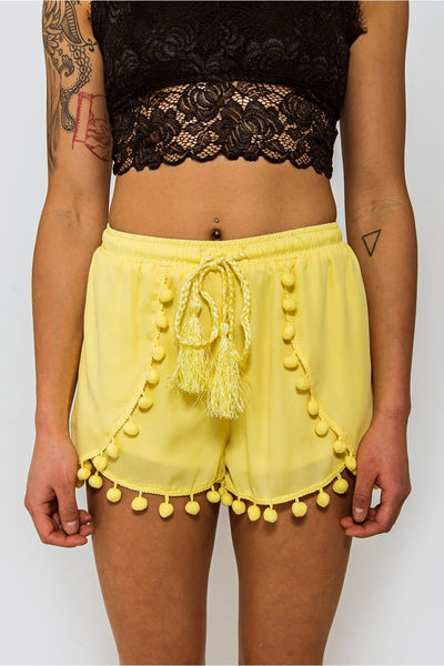 Limited Edition Yellow Pom Pom Shorts
