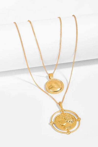 Gold Overlay Coin Pendant Necklace