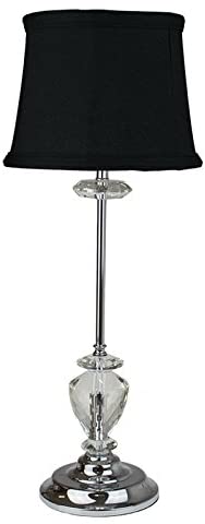 Faye Black Crystal Table Lamp
