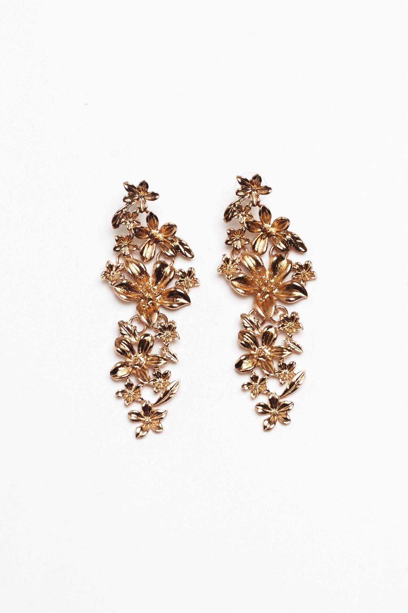 Kina Gold Floral Statement Earrings