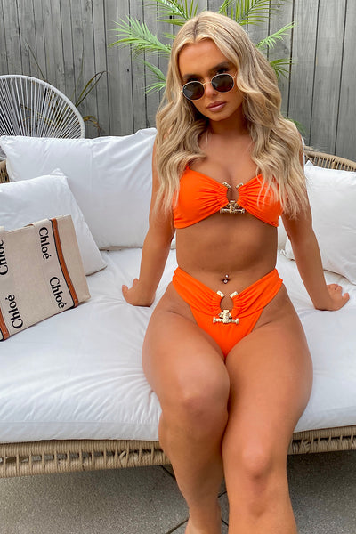 Orange & Gold T Bar Bikini