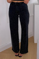 Rea Black Denim Diamante Jeans