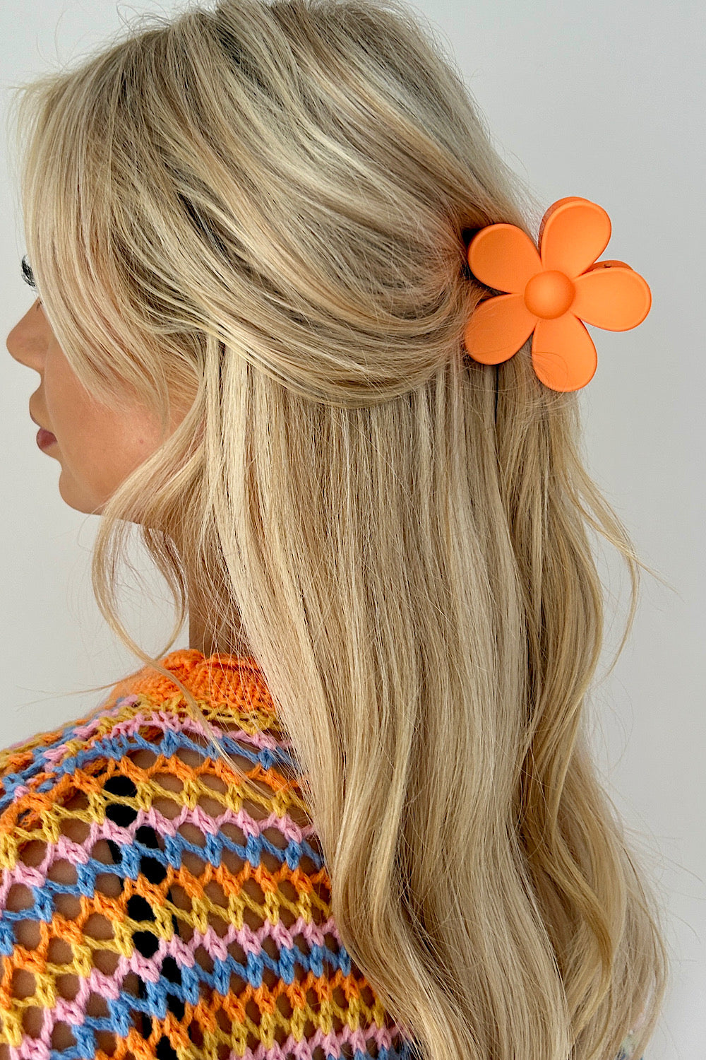 Daisy Orange Hair Clip