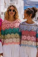 Multicoloured crochet jumper size 10-16