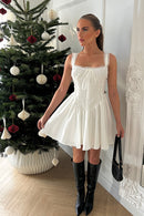 Tegan White Bow Corset Dress