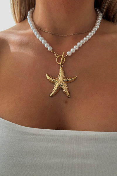 Mila Pearl Starfish Necklace