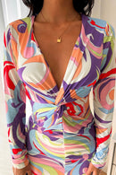 Raye Purple Twist Split Front Maxi Dress