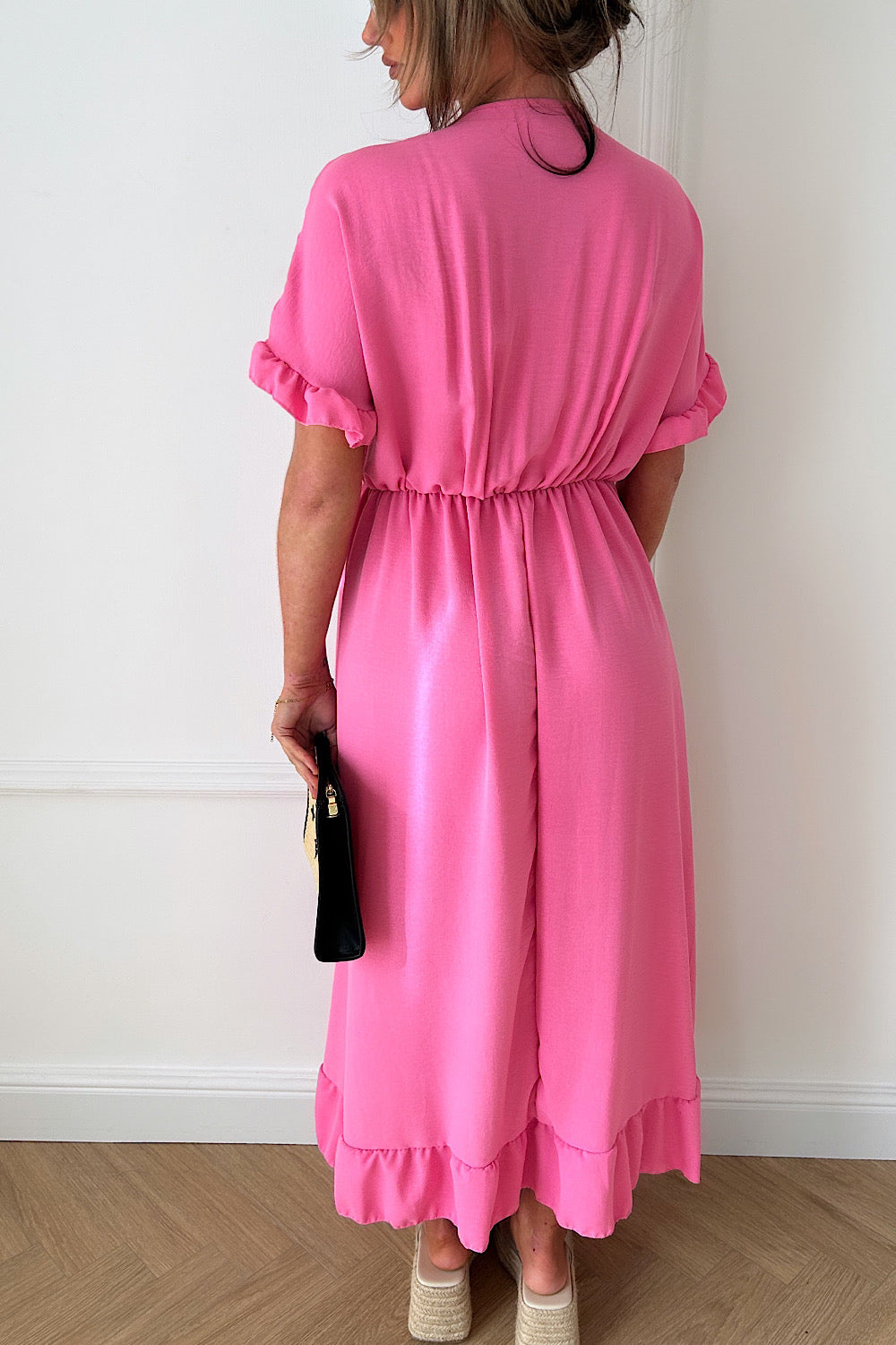 Elycia Pink Ruched Maxi Dress