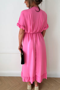 Elycia Pink Ruched Maxi Dress