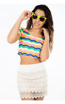 Brighter Days Zig Zag Neon Crop Top