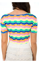 Brighter Days Zig Zag Neon Crop Top