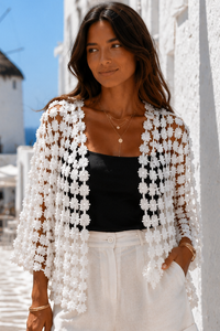 Crochet Flower Cardigan Size 10-16