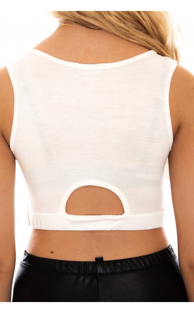 White Slogan 47 Crop Top