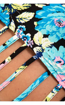 Floral Caged Back Crop Top