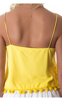 Siesta Yellow Pom Camisole Top