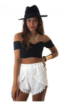 Black Bardot Bralet Top