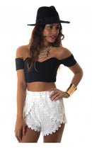 Black Bardot Bralet Top