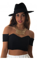 Black Bardot Bralet Top
