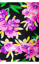 Black Daisy Print Crop Top