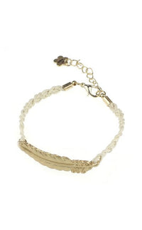 Gold Feather Rope Bracelet
