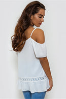 Island Boho White Bardot Top
