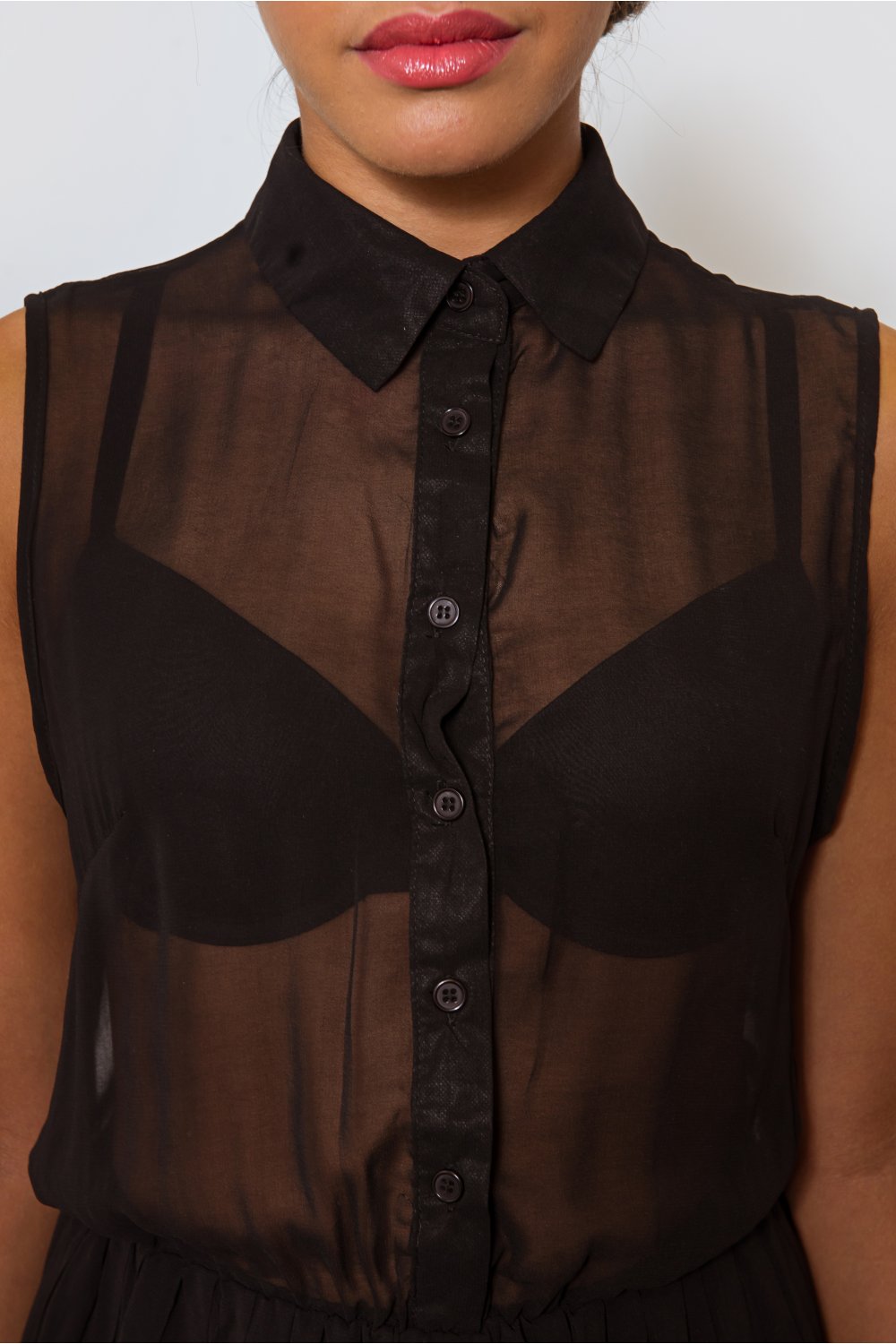 Lena Asymmetrical Black Midi Dress
