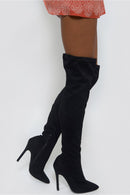 Over The Knee Black Suede Boots