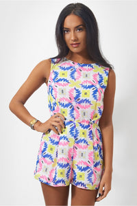 Miami Bright Aztec Playsuit